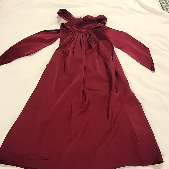 Ramy Brock tie neck top, burgundy size extra small. - Picture 2 of 6